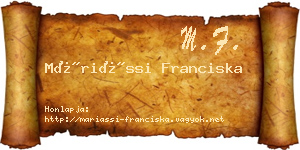 Máriássi Franciska névjegykártya